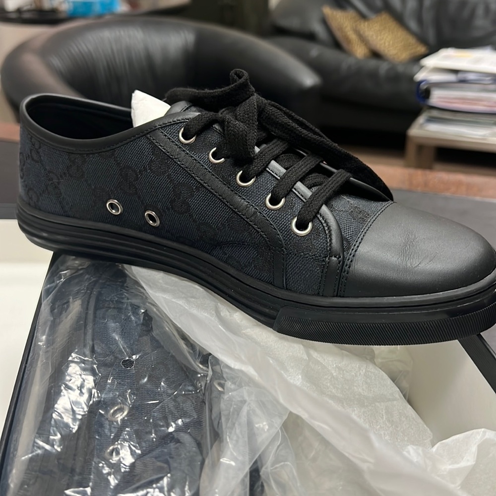 Ladies Black Piombo Gucci Tennis Shoes